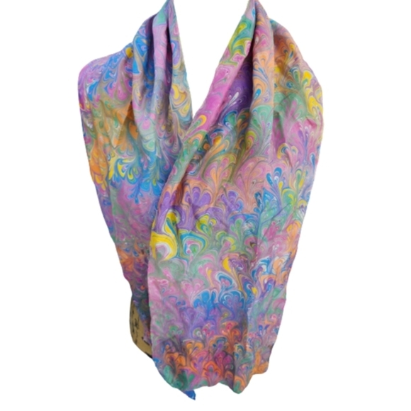 Vintage Italian Florentine swirl silk scarf‎ - Picture 1 of 6